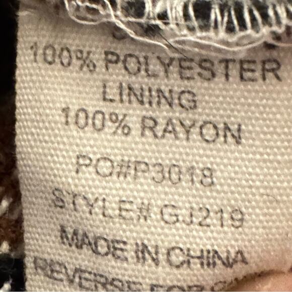 Timing brown white plaid heavy coat size small S
 b16 - Picture 3 of 5